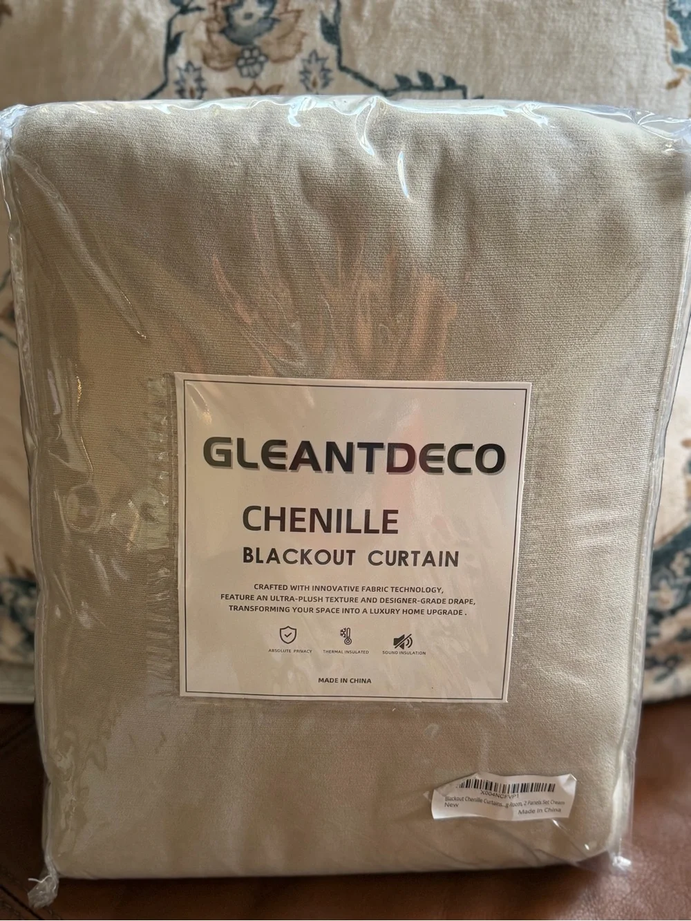 Chenille 100% Blackout Curtains 84 Inches Long for Bedroom,Light Beige 2 panel